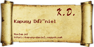 Kapusy Dániel névjegykártya